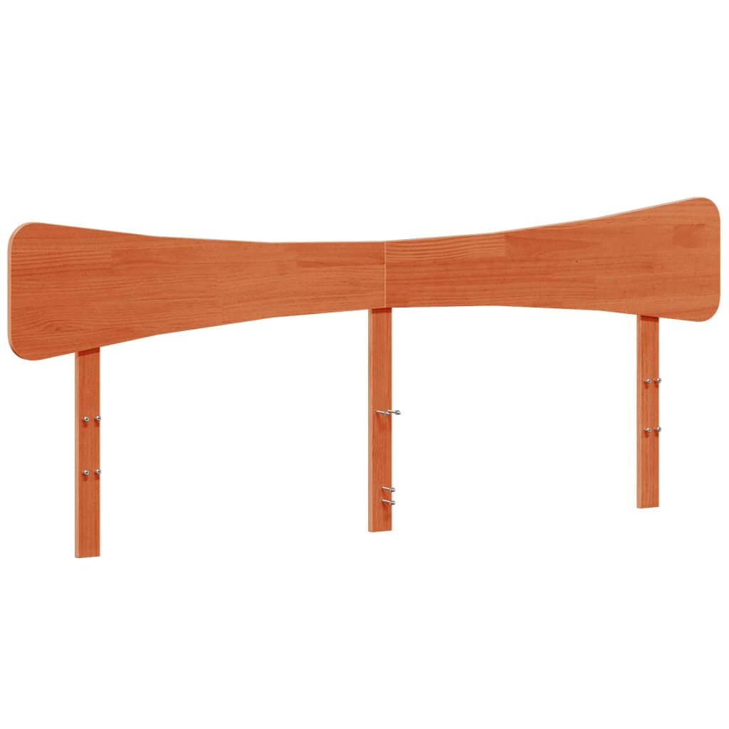 Cadre de lit sans matelas cire marron 200x200cm bois pin massif - XIOS