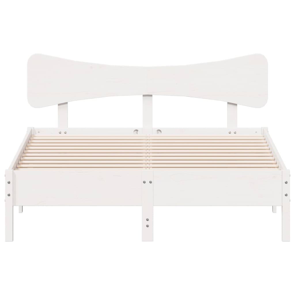 Cadre de lit sans matelas blanc 120x200 cm bois de pin massif - XIOS