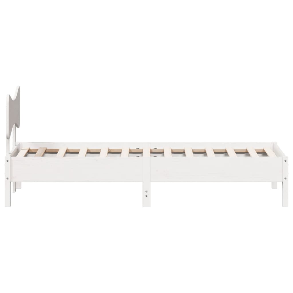 Cadre de lit sans matelas blanc 100x200 cm bois de pin massif - XIOS