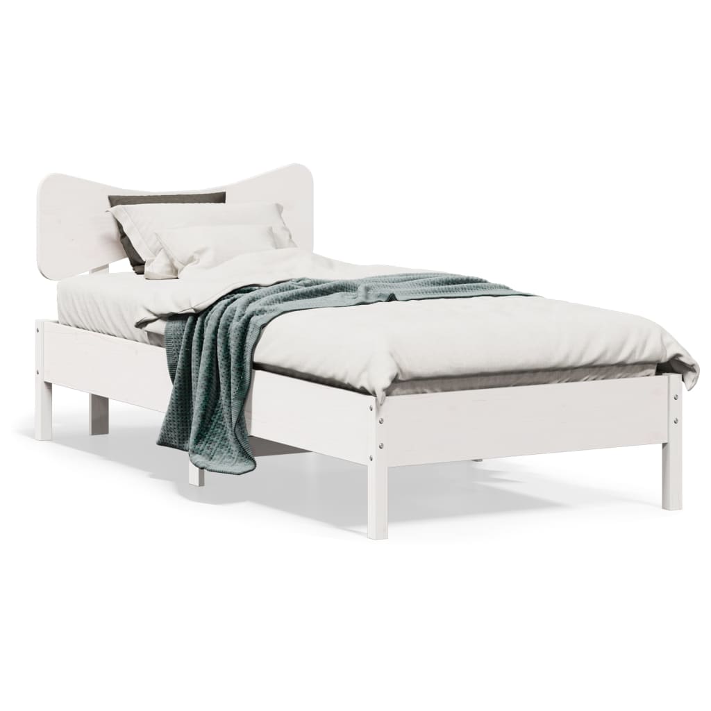 Cadre de lit sans matelas blanc 100x200 cm bois de pin massif - XIOS