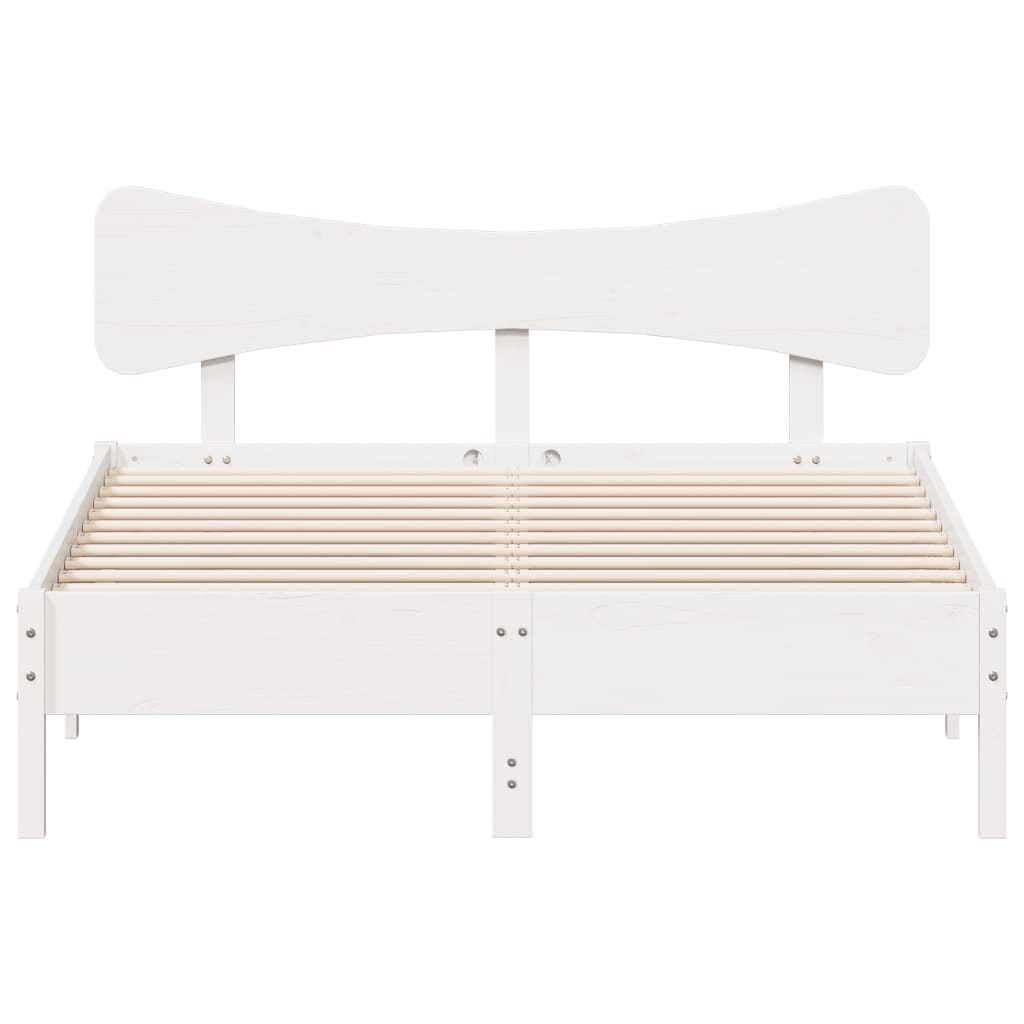 Cadre de lit sans matelas blanc 120x190 cm bois de pin massif - XIOS