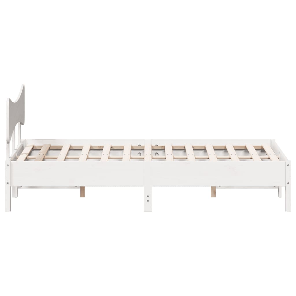 Cadre de lit sans matelas blanc 120x190 cm bois de pin massif - XIOS