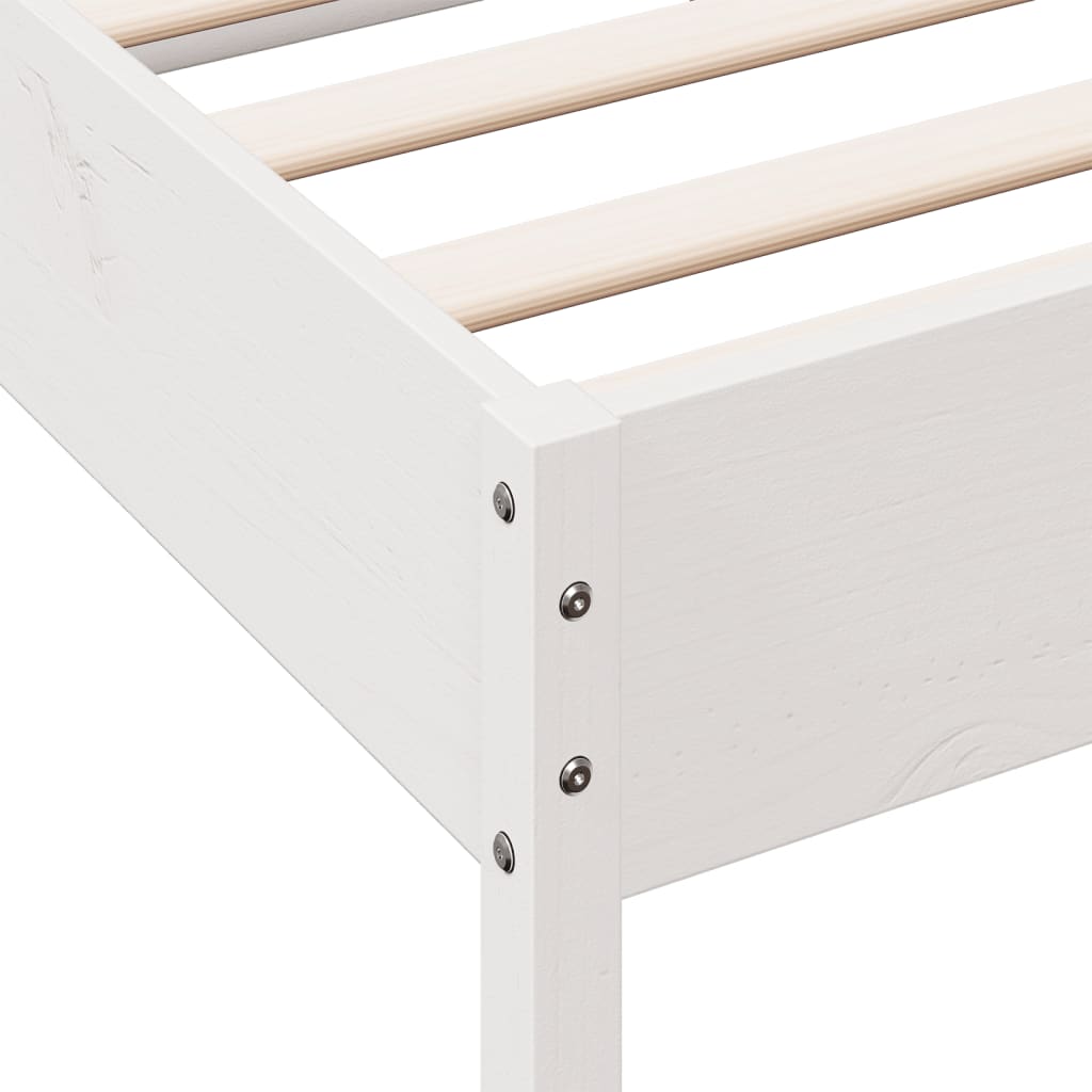 Cadre de lit sans matelas blanc 120x190 cm bois de pin massif - XIOS