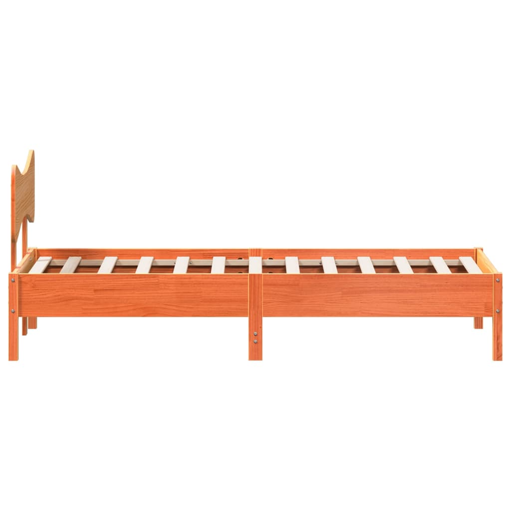 Cadre de lit sans matelas cire marron 75x190 cm bois pin massif - XIOS