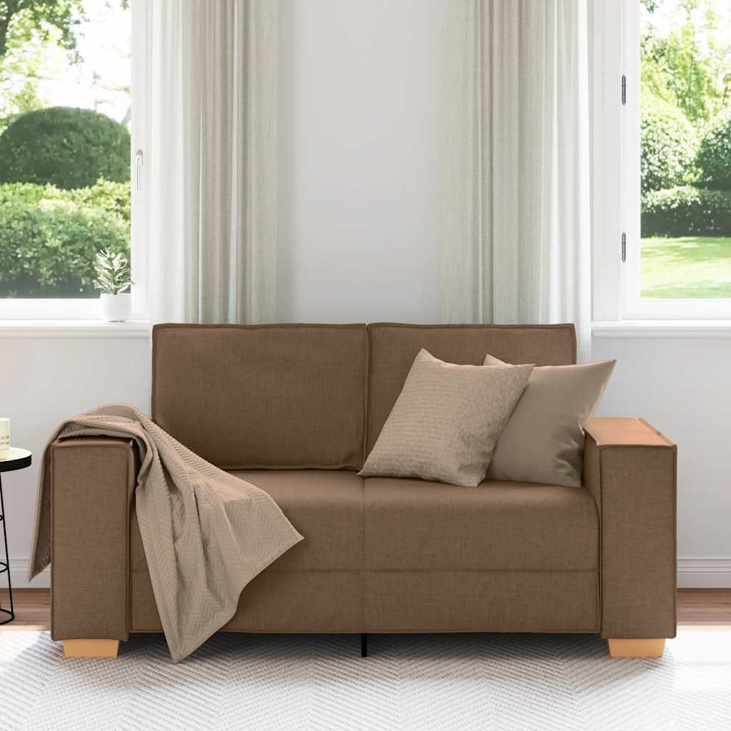 Canapé 2 places Marron 120 cm Tissu - XIOS