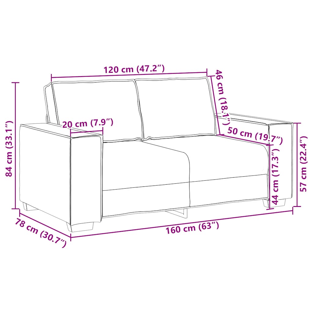 Canapé 2 places Vert foncé 120 cm Tissu - XIOS