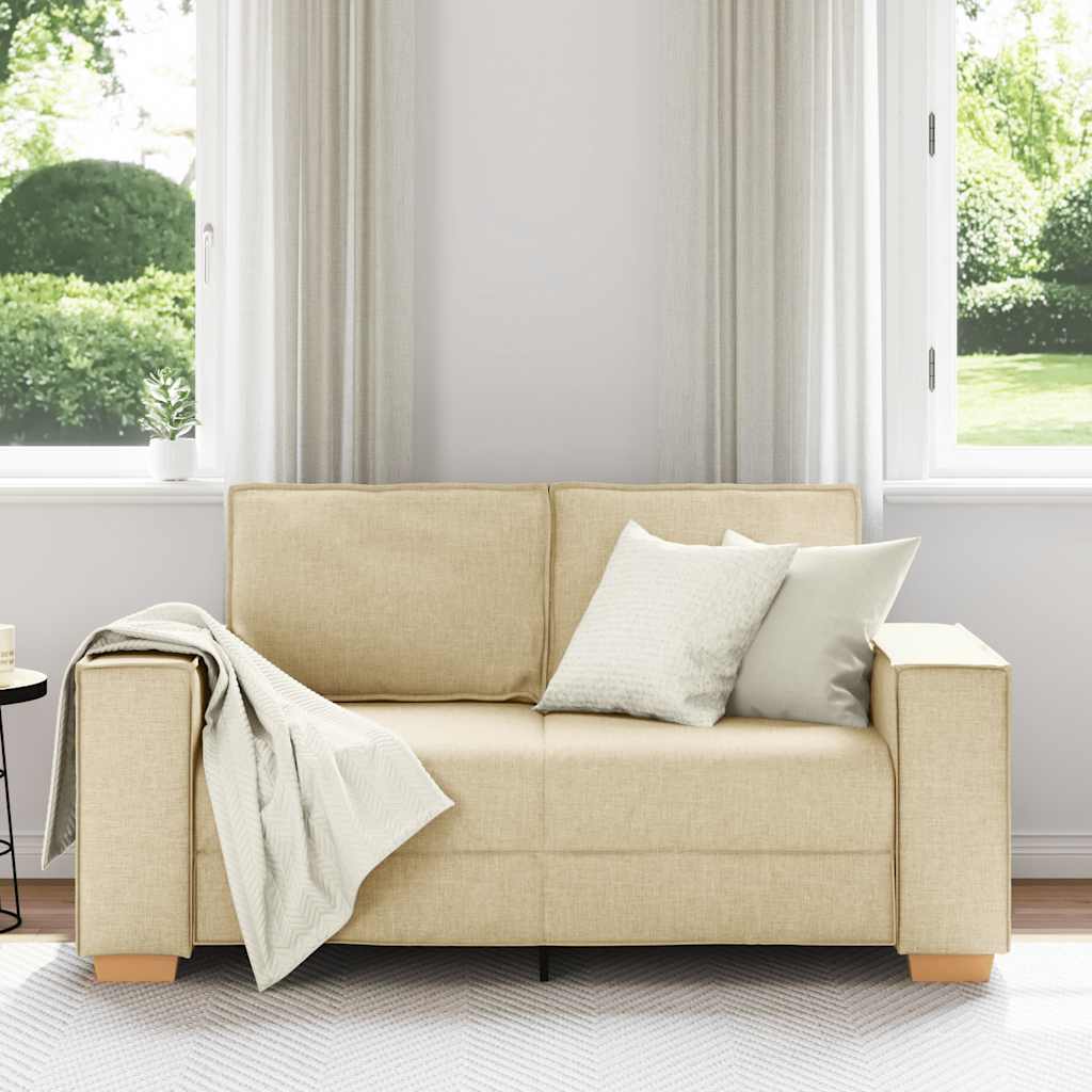Canapé 2 places Crème 120 cm Tissu - XIOS