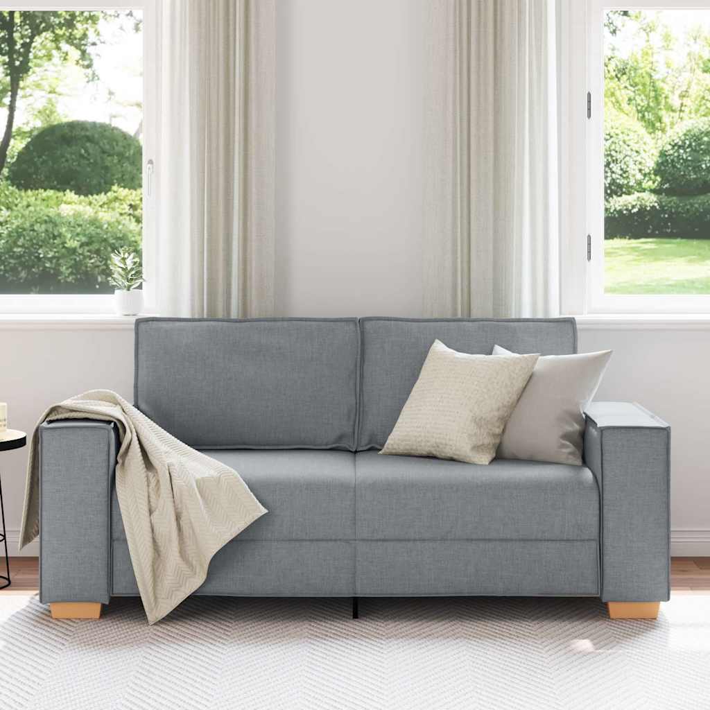 Canapé 2 places Gris clair 140 cm Tissu - XIOS