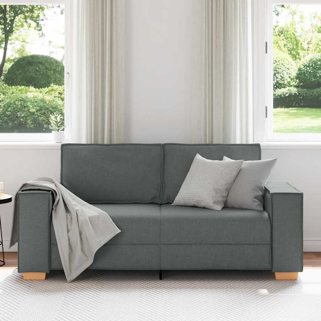 Canapé 2 places Gris foncé 140 cm Tissu - XIOS