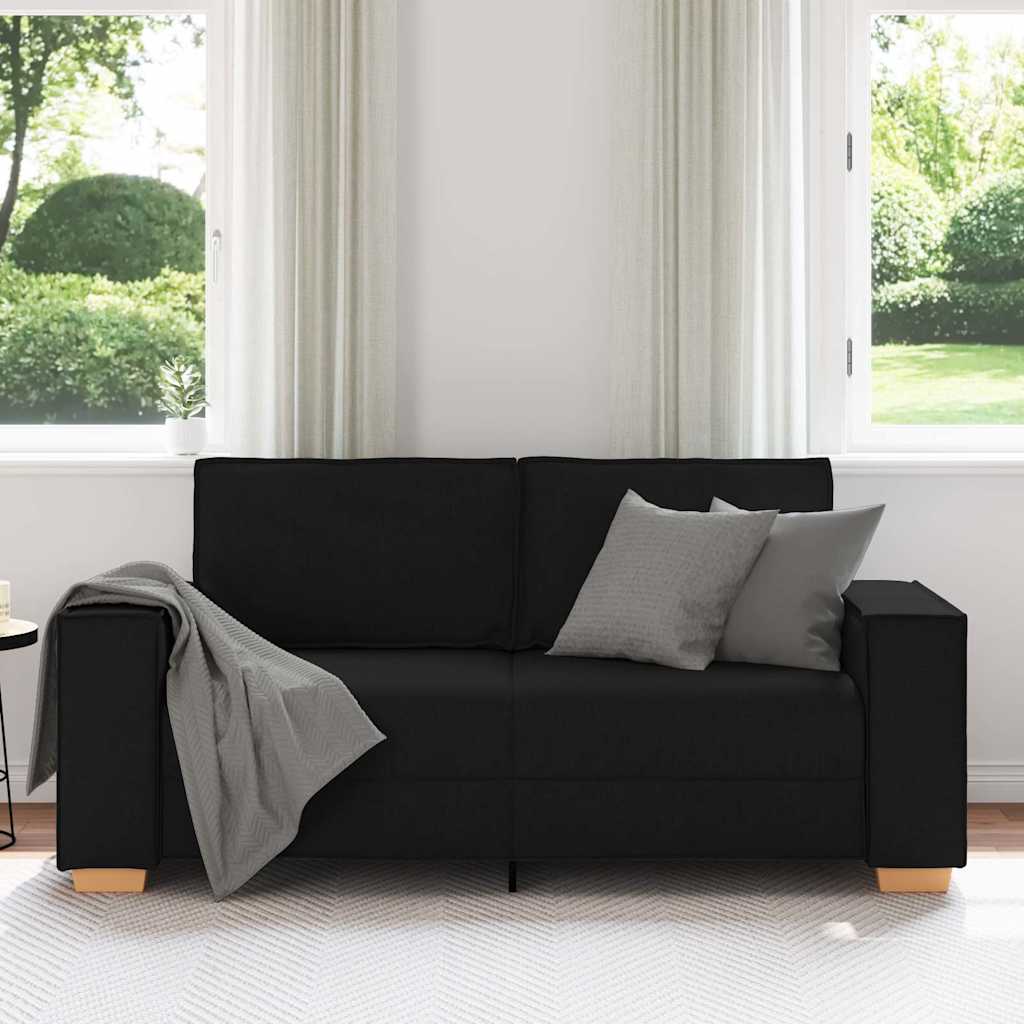 Canapé 2 places Noir 140 cm Tissu - XIOS