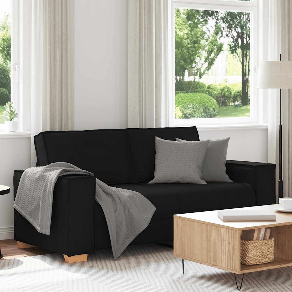 Canapé 2 places Noir 140 cm Tissu - XIOS