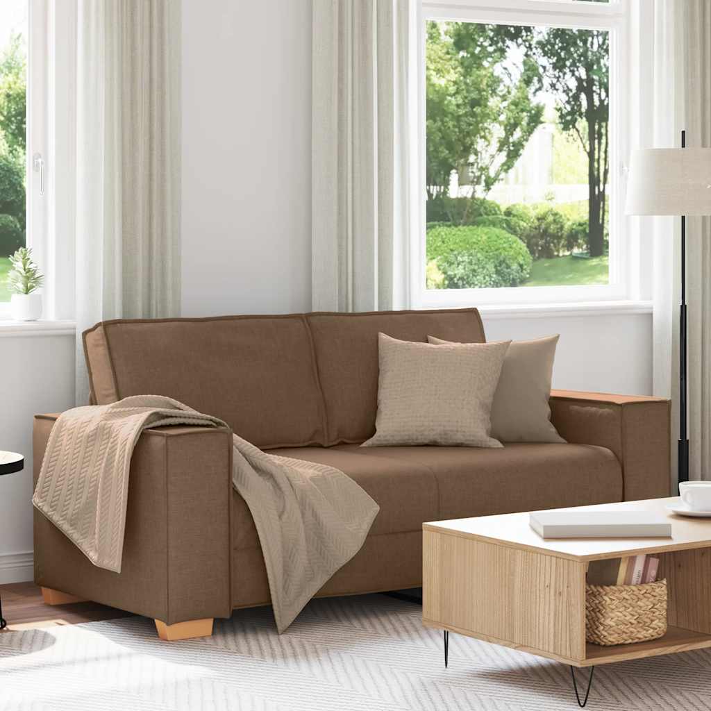 Canapé 2 places Marron 140 cm Tissu - XIOS