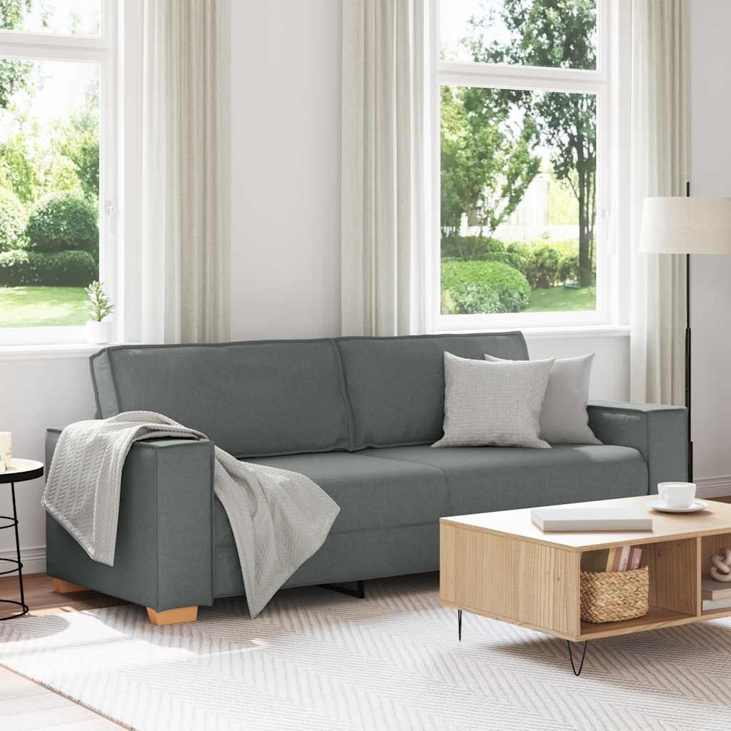 Canapé 3 places Gris foncé 180 cm Tissu - XIOS