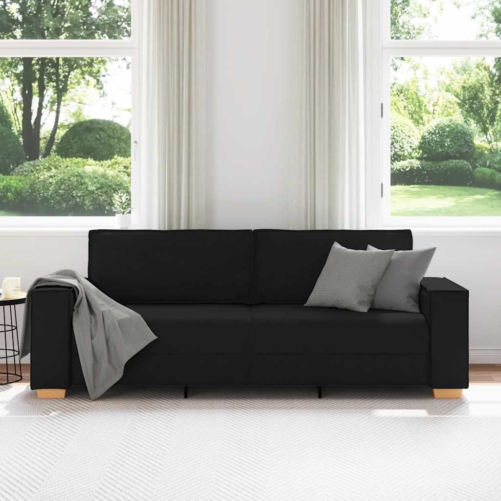 Canapé 3 places Noir 180 cm Tissu - XIOS