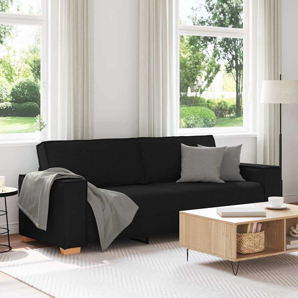 Canapé 3 places Noir 180 cm Tissu - XIOS
