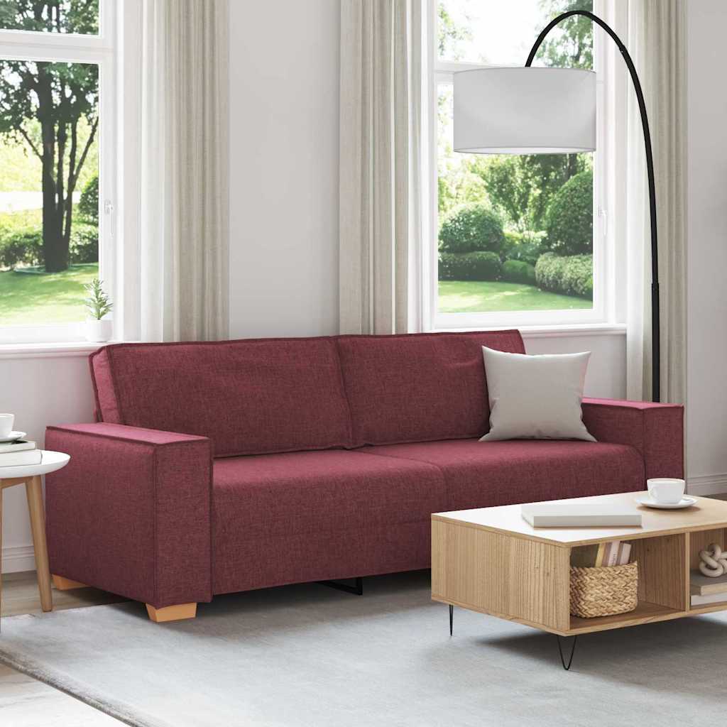 Canapé 3 places Rouge vin 180 cm Tissu