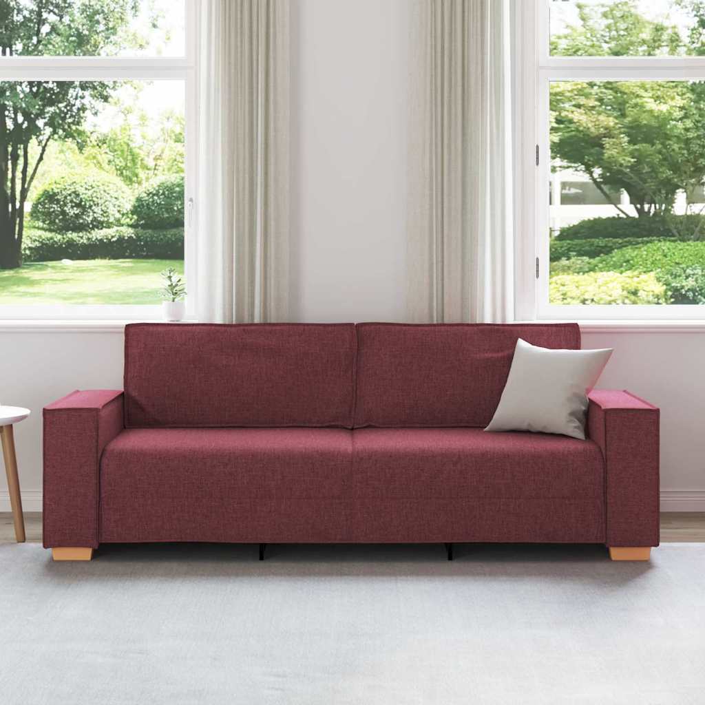 Canapé 3 places Rouge vin 180 cm Tissu - XIOS