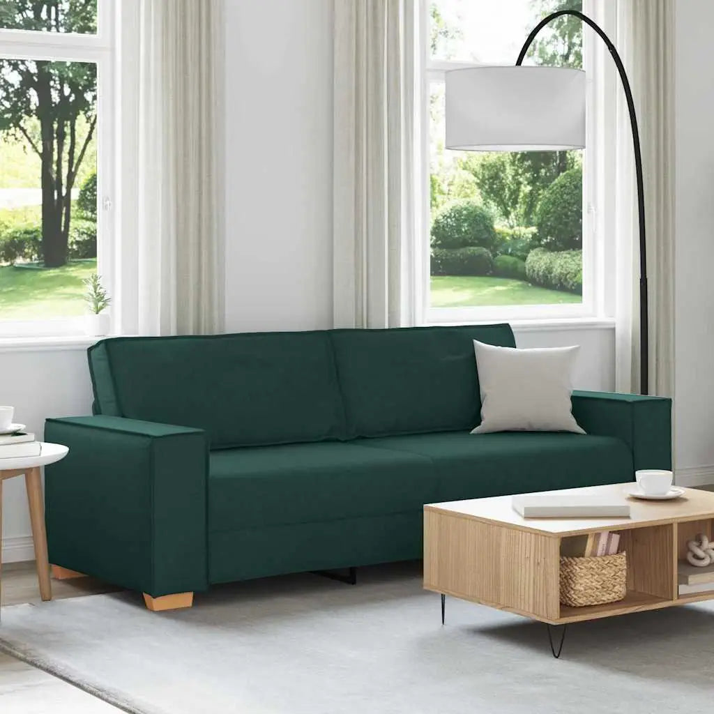 Sofa 3 places Vert foncé 220 cm tissu - XIOS
