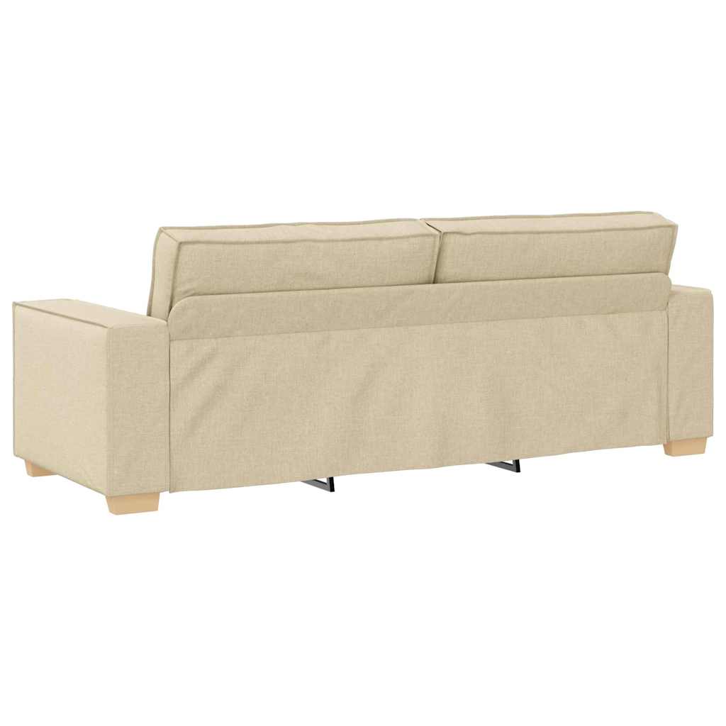 Sofa 3 places avec coussin Crème 220 x 78 x 84 cm tissu - XIOS
