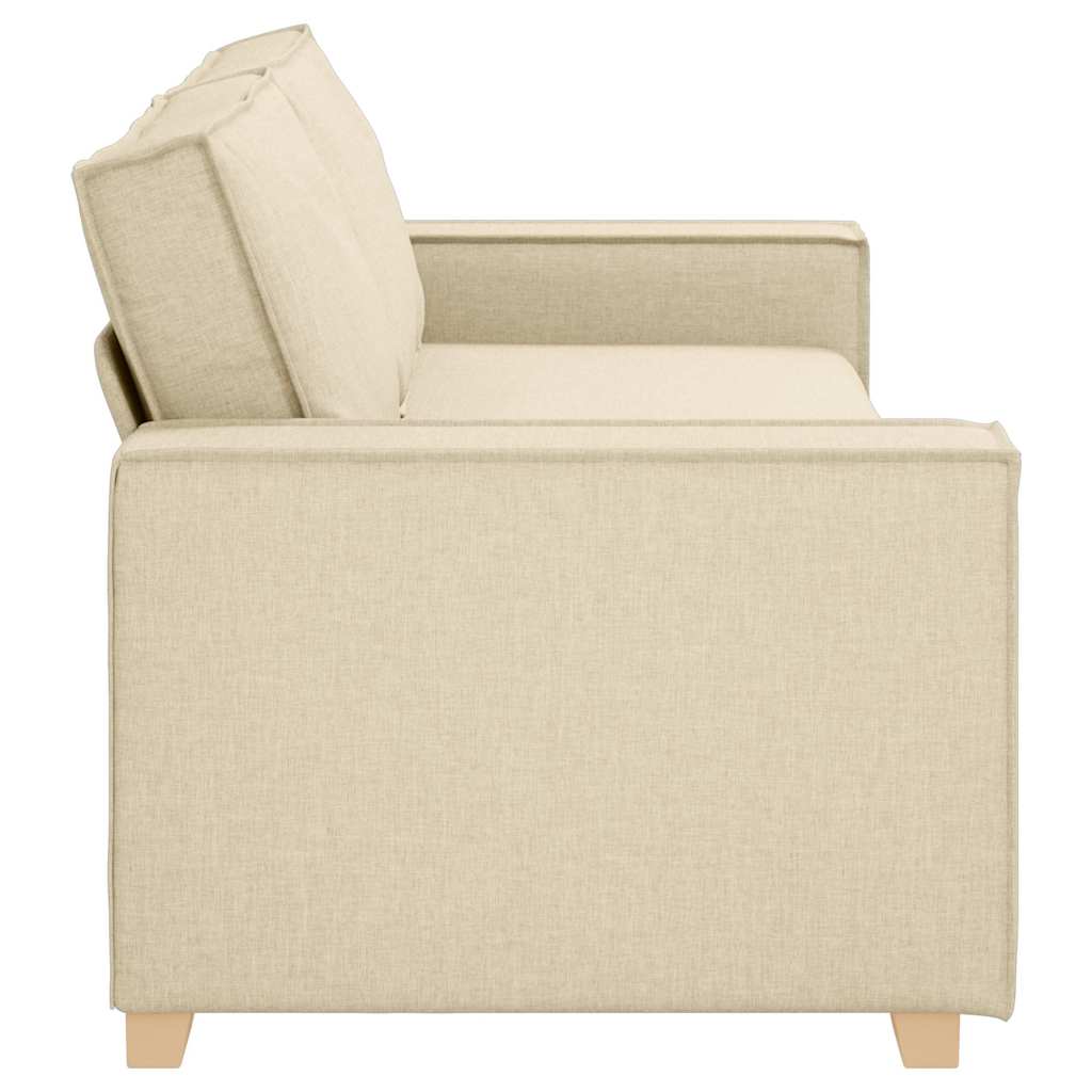 Sofa 3 places avec coussin Crème 220 x 78 x 84 cm tissu - XIOS