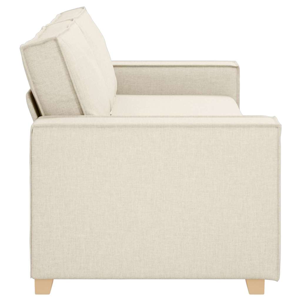 Sofa 3 places Beige 220 cm Tissu en lin mélangé