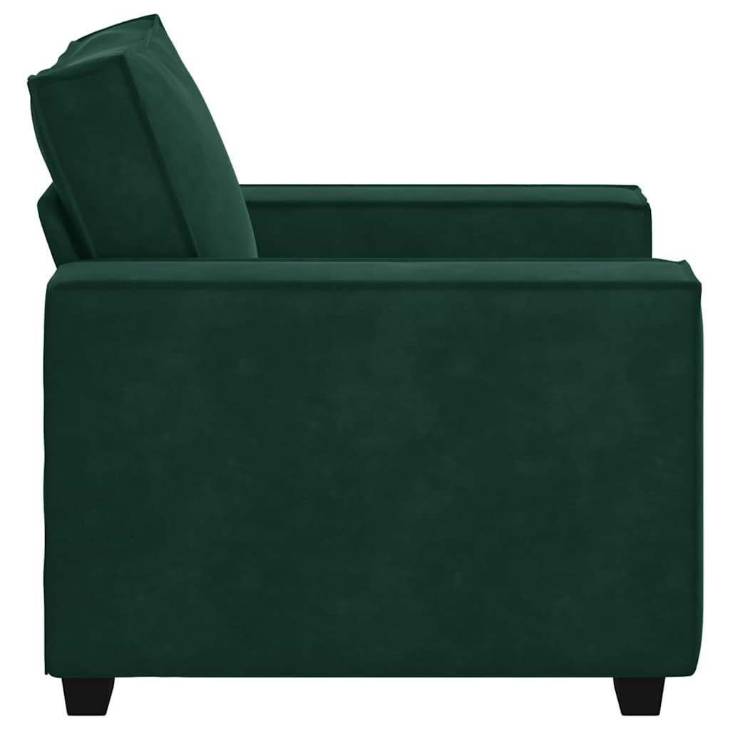 Fauteuil canapé vert foncé 100x78x84 cm velours - XIOS