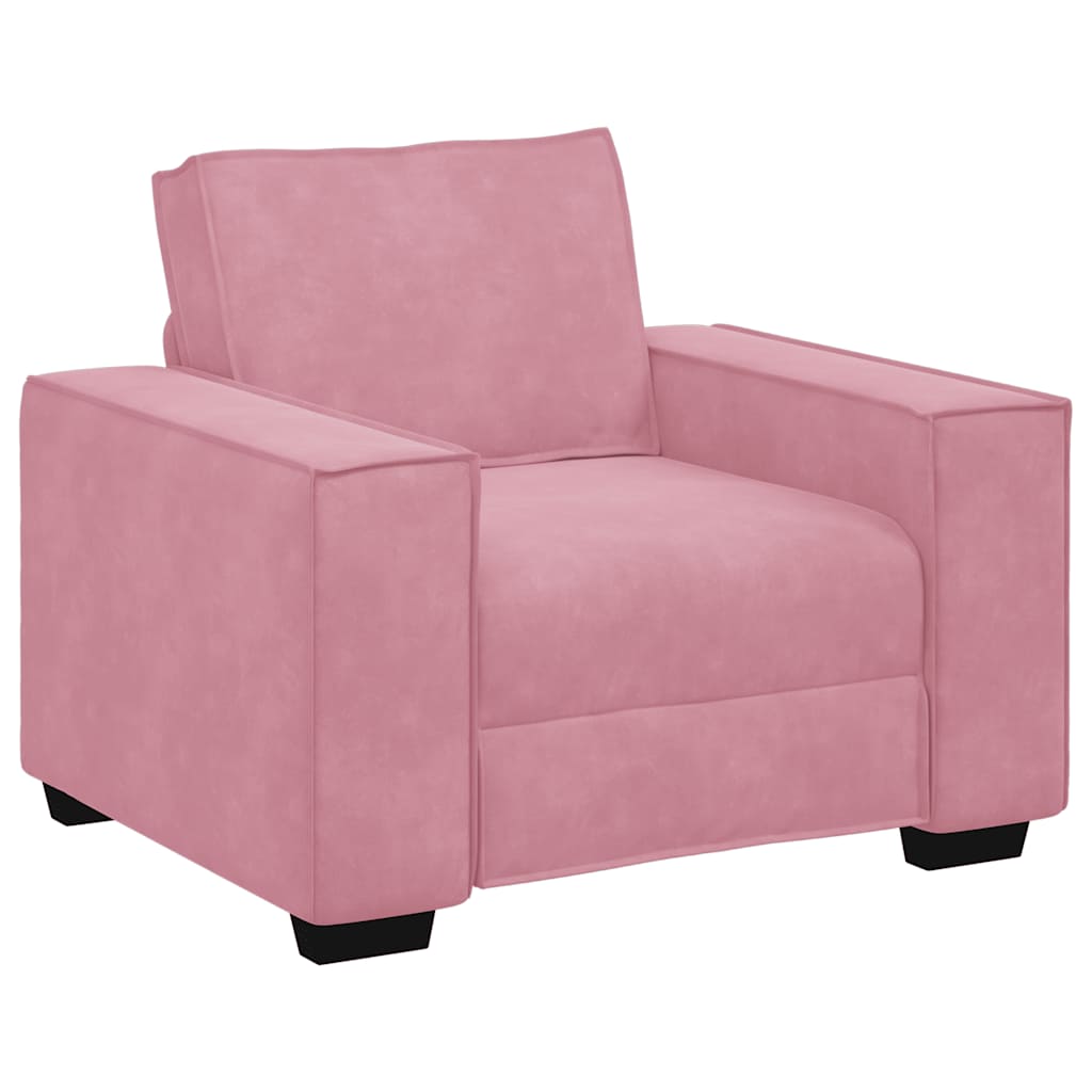 Fauteuil canapé rose 100x78x84 cm velours - XIOS