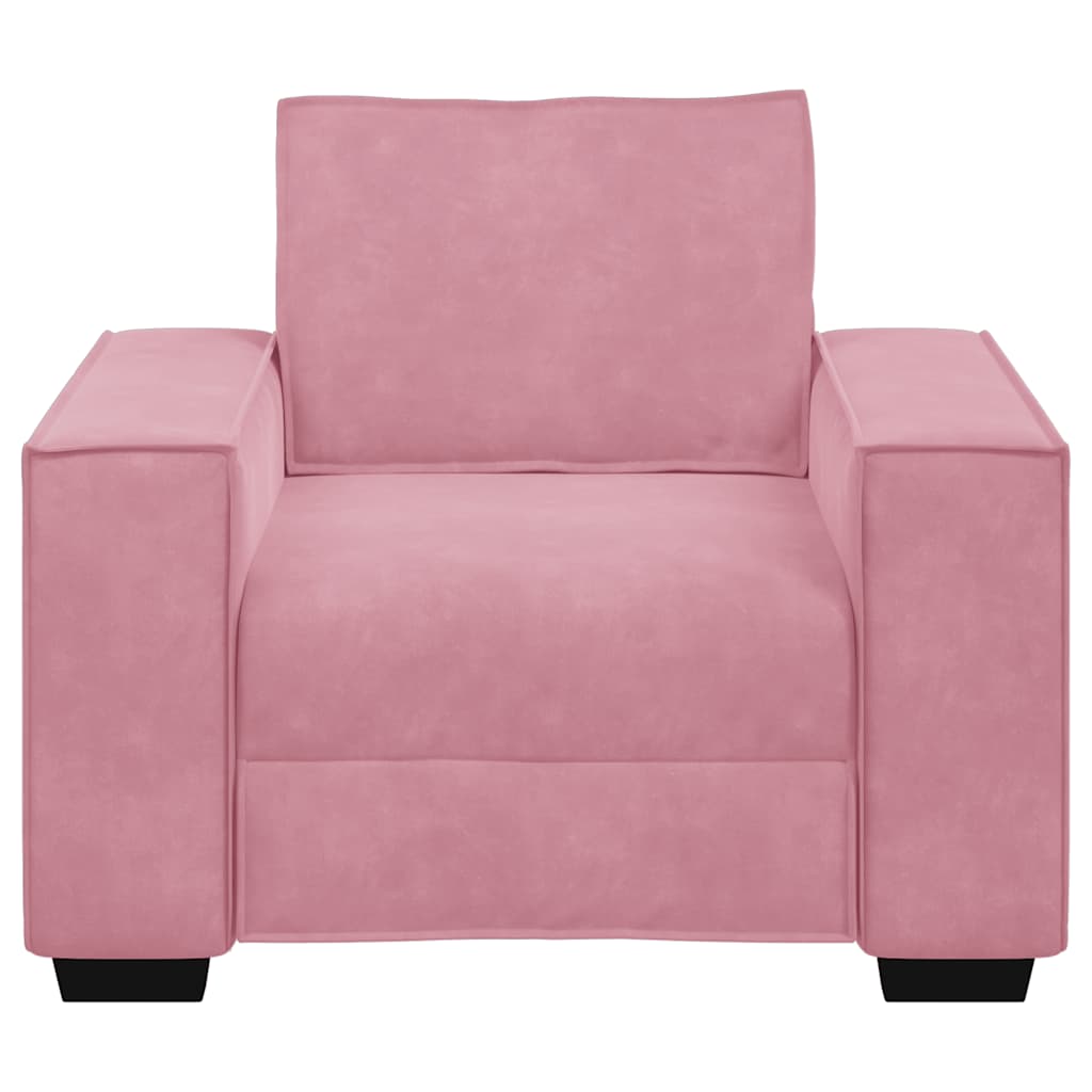 Fauteuil canapé rose 100x78x84 cm velours - XIOS