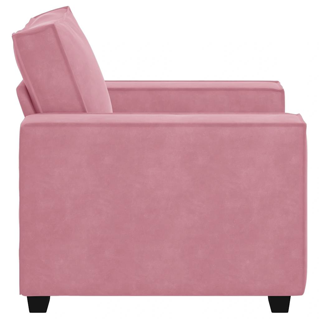 Fauteuil canapé rose 100x78x84 cm velours - XIOS