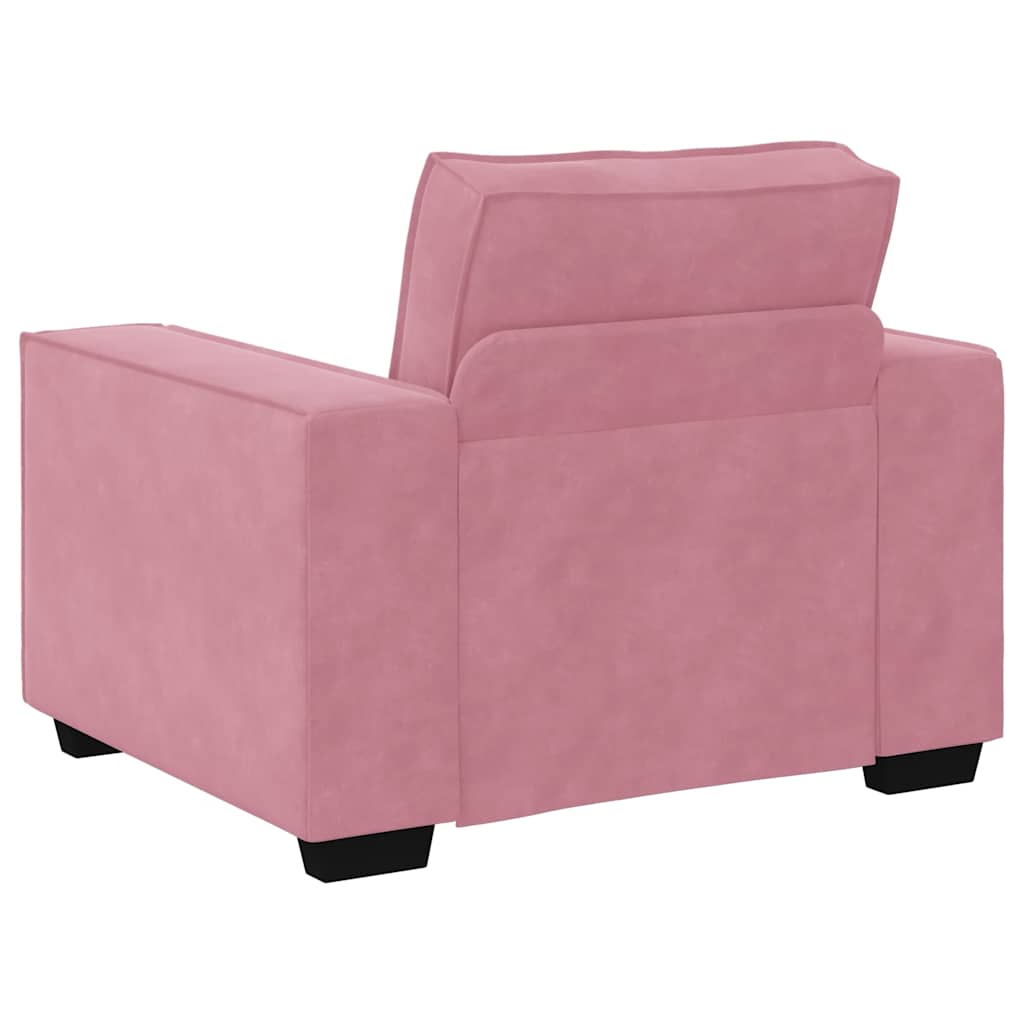Fauteuil canapé rose 100x78x84 cm velours - XIOS