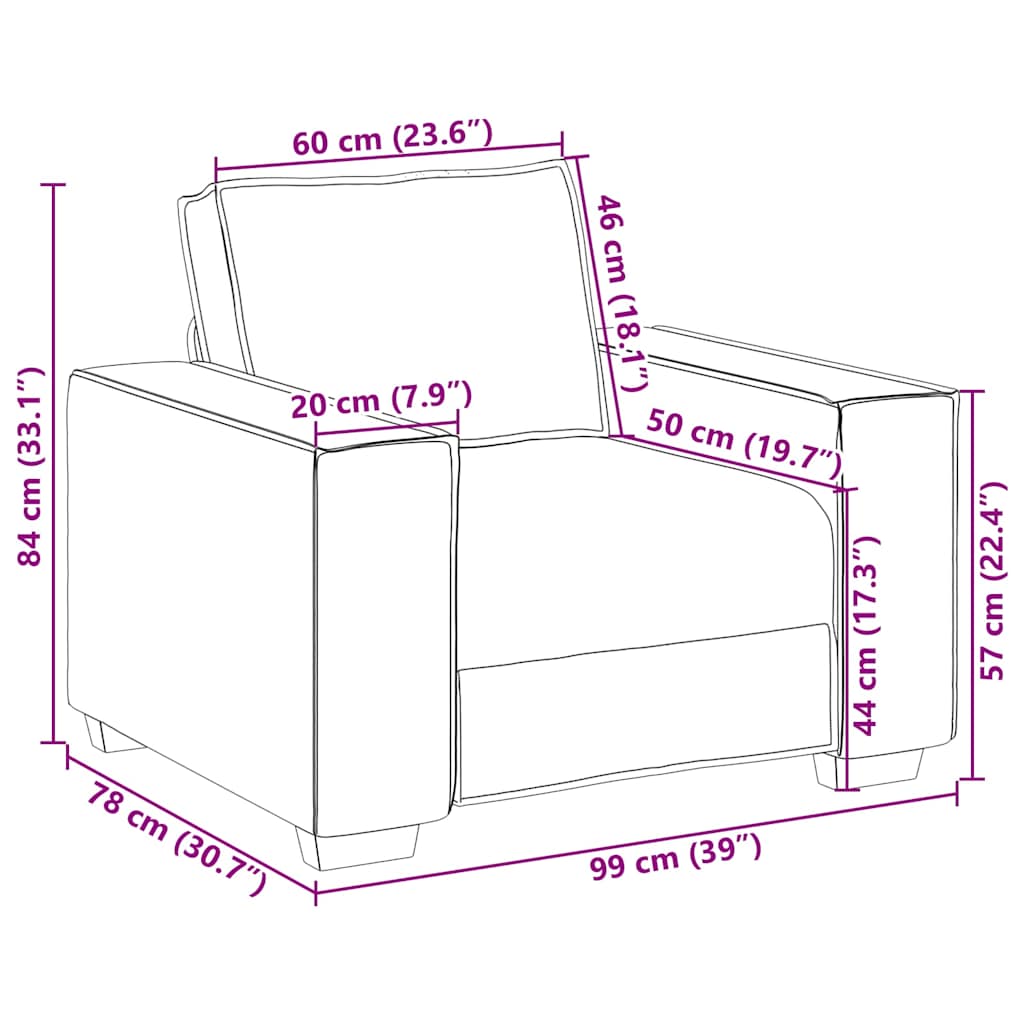 Fauteuil canapé rose 100x78x84 cm velours - XIOS