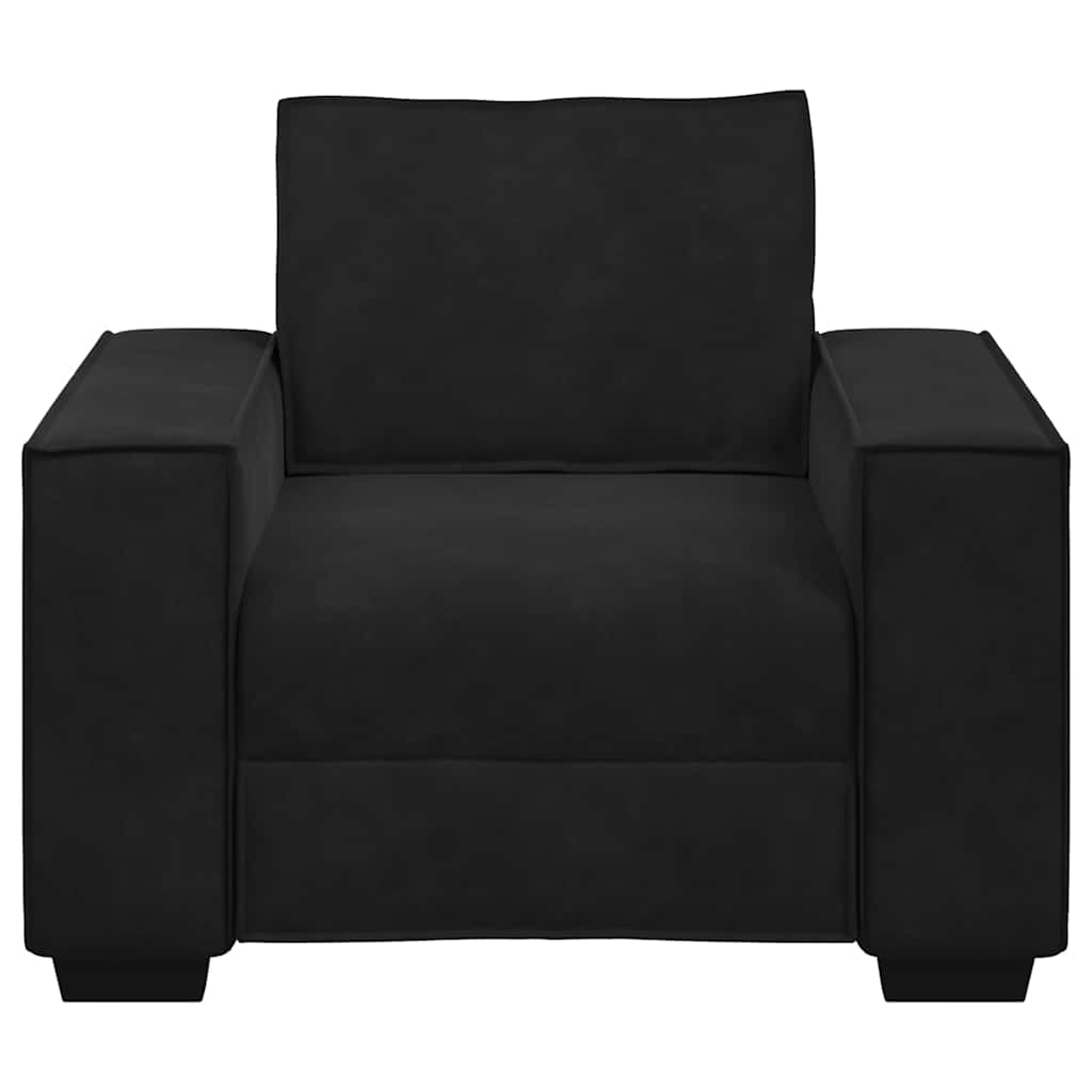 Fauteuil noir 60 cm velours - XIOS