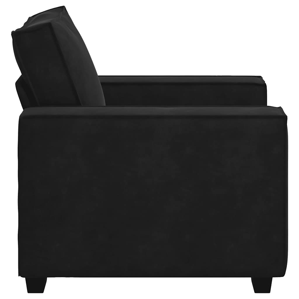 Fauteuil noir 60 cm velours - XIOS