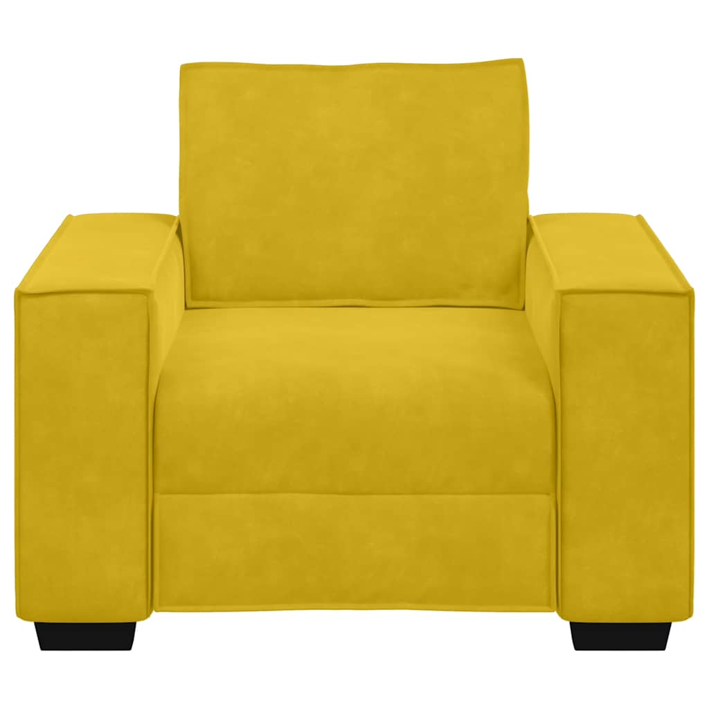 Fauteuil canapé jaune 100x78x84 cm velours - XIOS