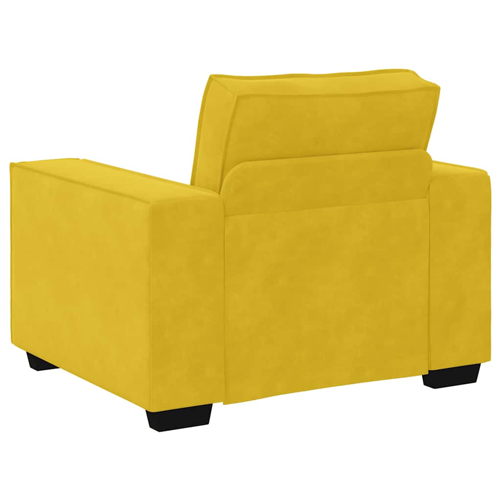 Fauteuil canapé jaune 100x78x84 cm velours - XIOS