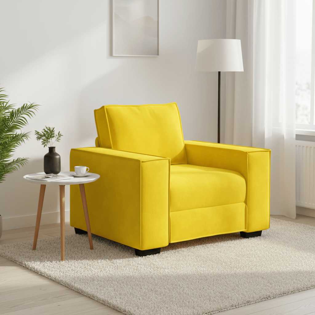 Fauteuil canapé jaune 100x78x84 cm velours - XIOS