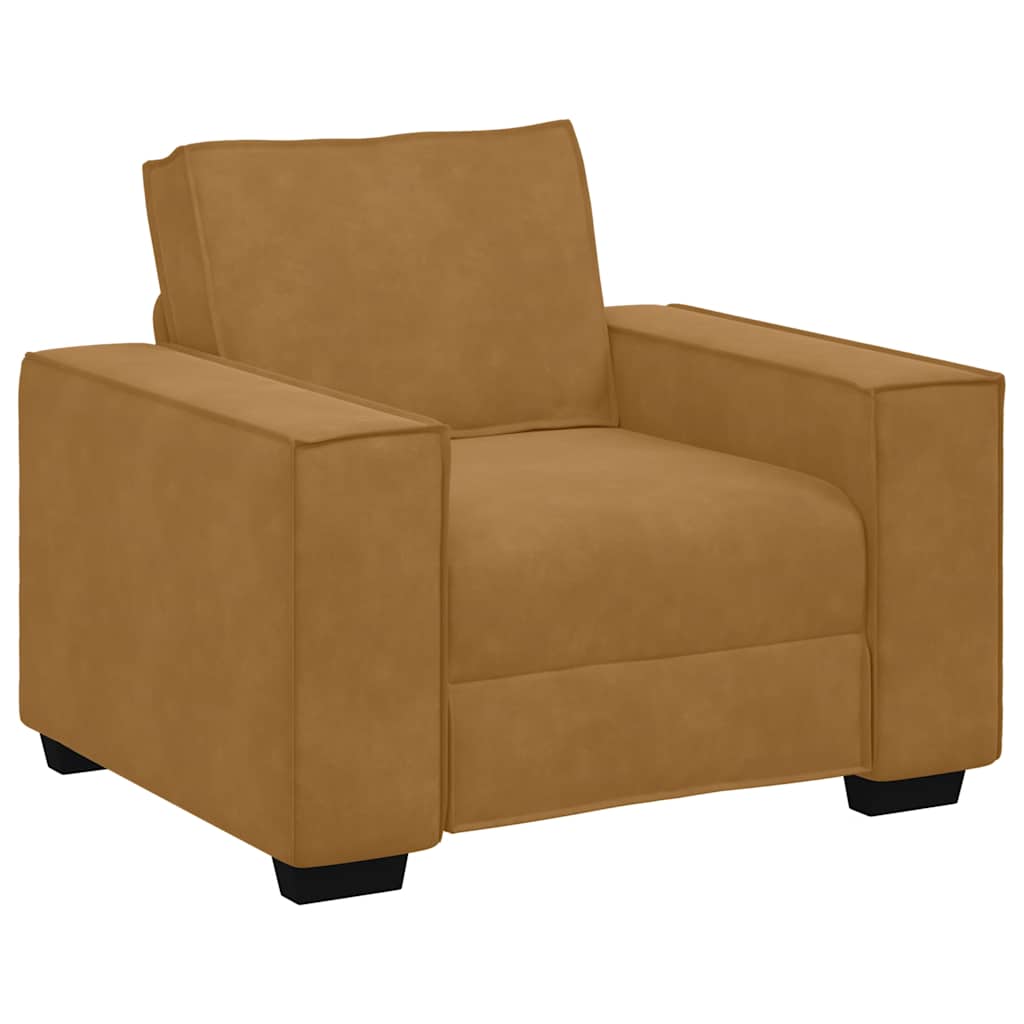 Fauteuil canapé marron 100x78x84 cm velours - XIOS
