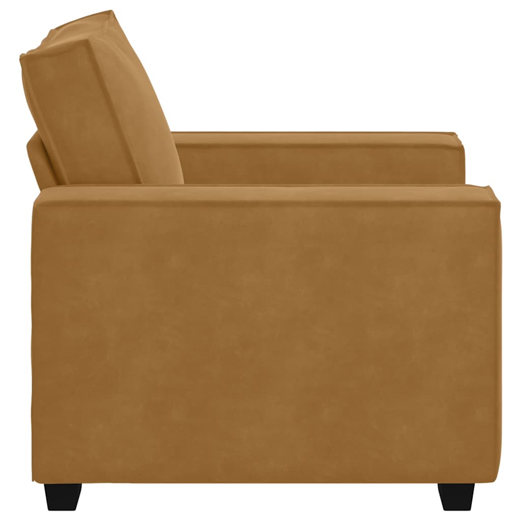 Fauteuil canapé marron 100x78x84 cm velours - XIOS