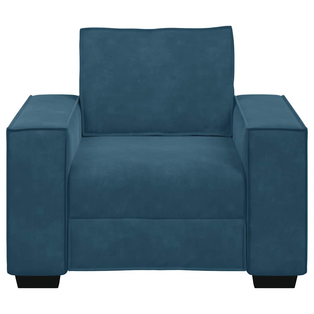 Fauteuil canapé bleu 100x78x84 cm velours - XIOS