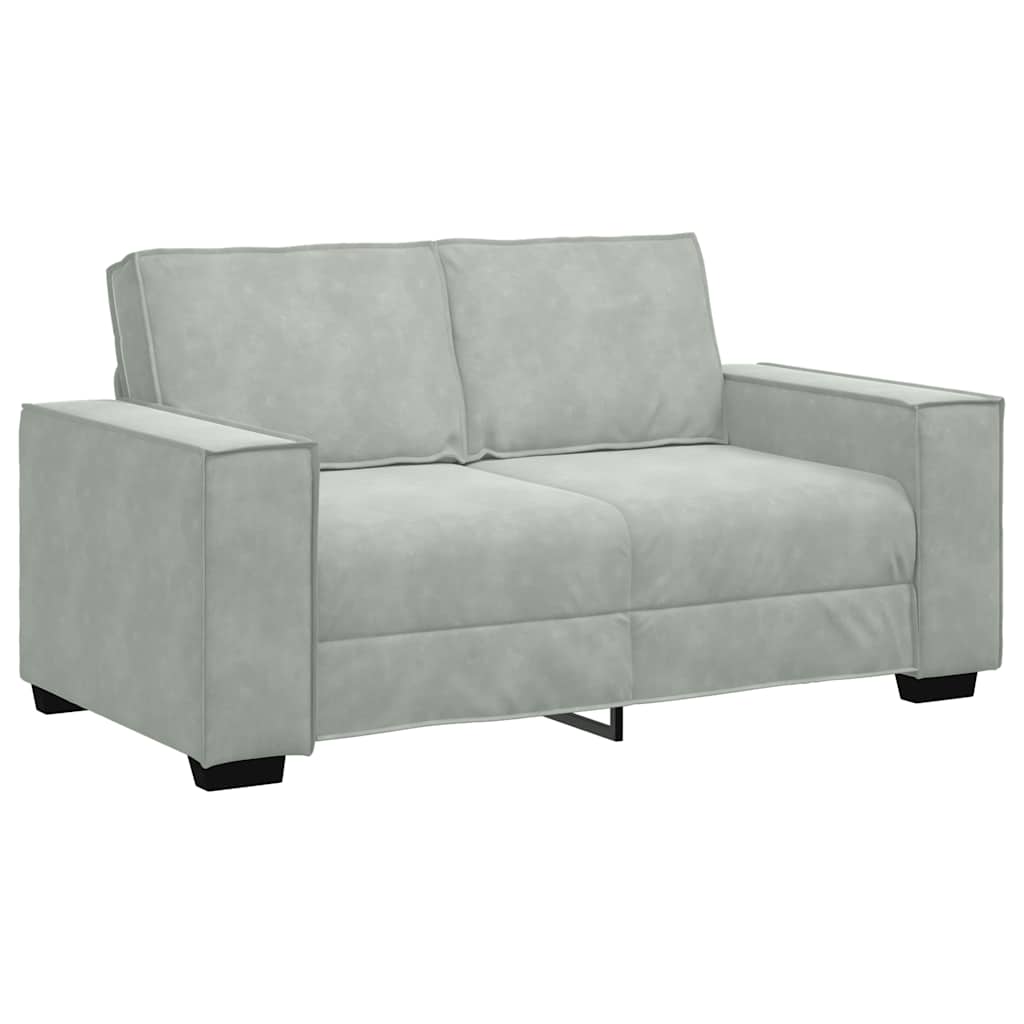 Canapé à 2 places Gris clair 120 cm Velours - XIOS
