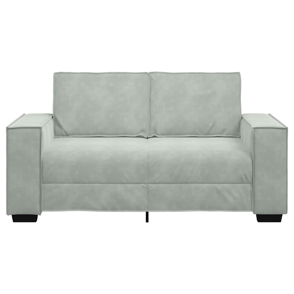 Canapé à 2 places Gris clair 120 cm Velours - XIOS