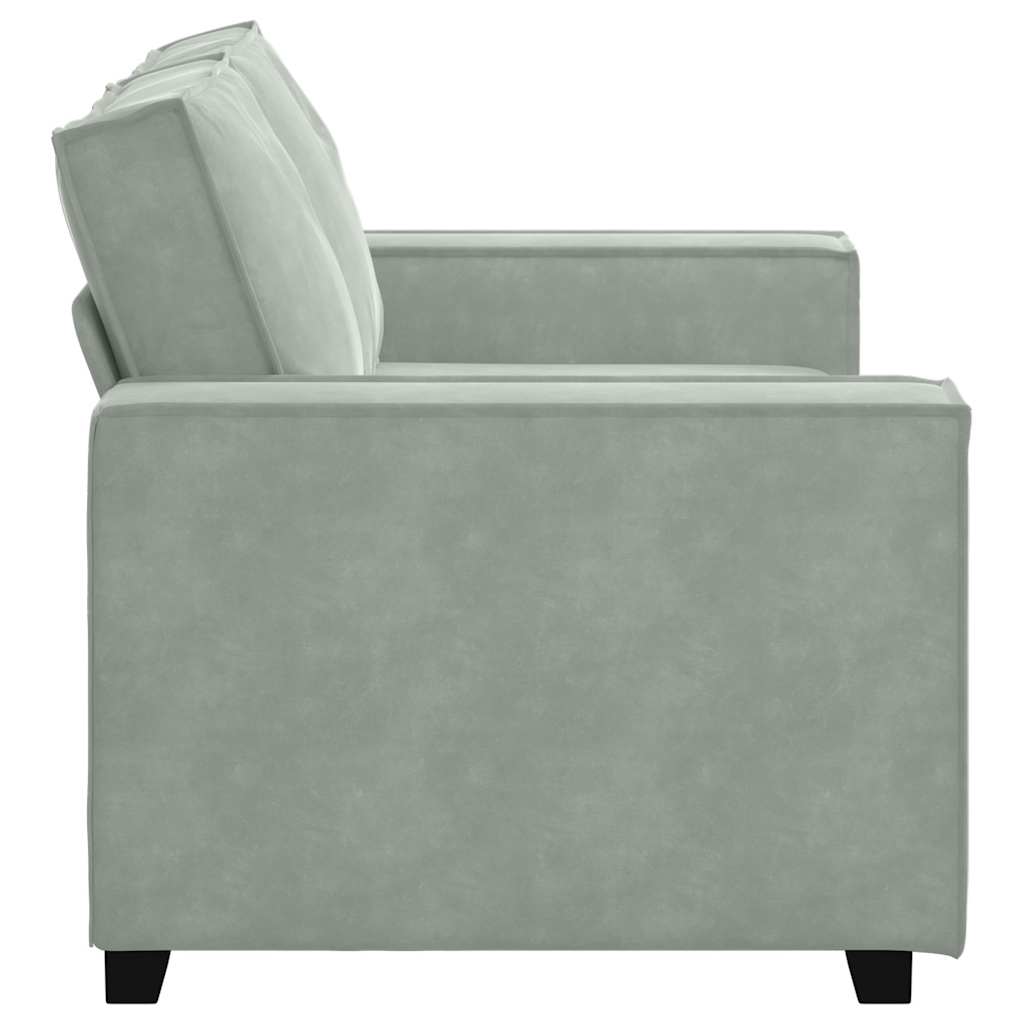 Canapé à 2 places Gris clair 120 cm Velours - XIOS