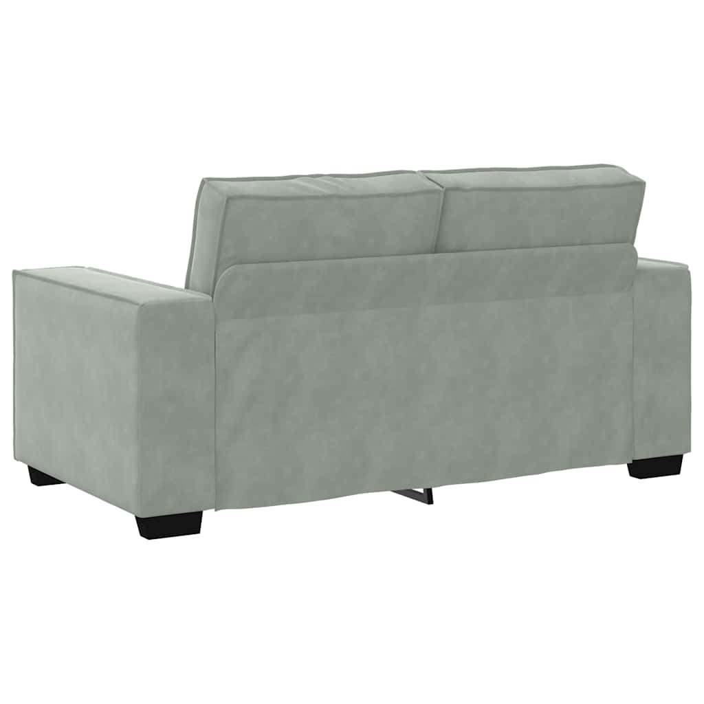 Canapé à 2 places Gris clair 120 cm Velours - XIOS