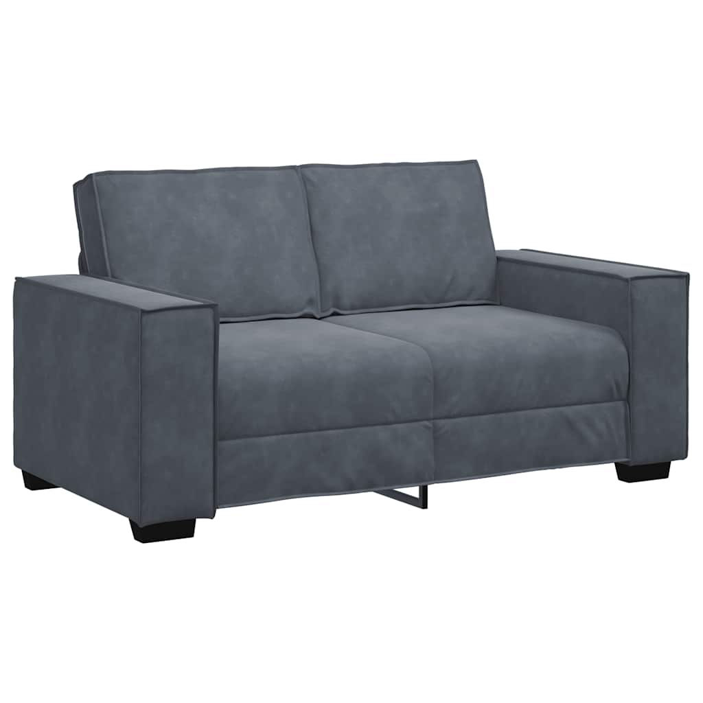 Canapé à 2 places Gris foncé 120 cm Velours - XIOS