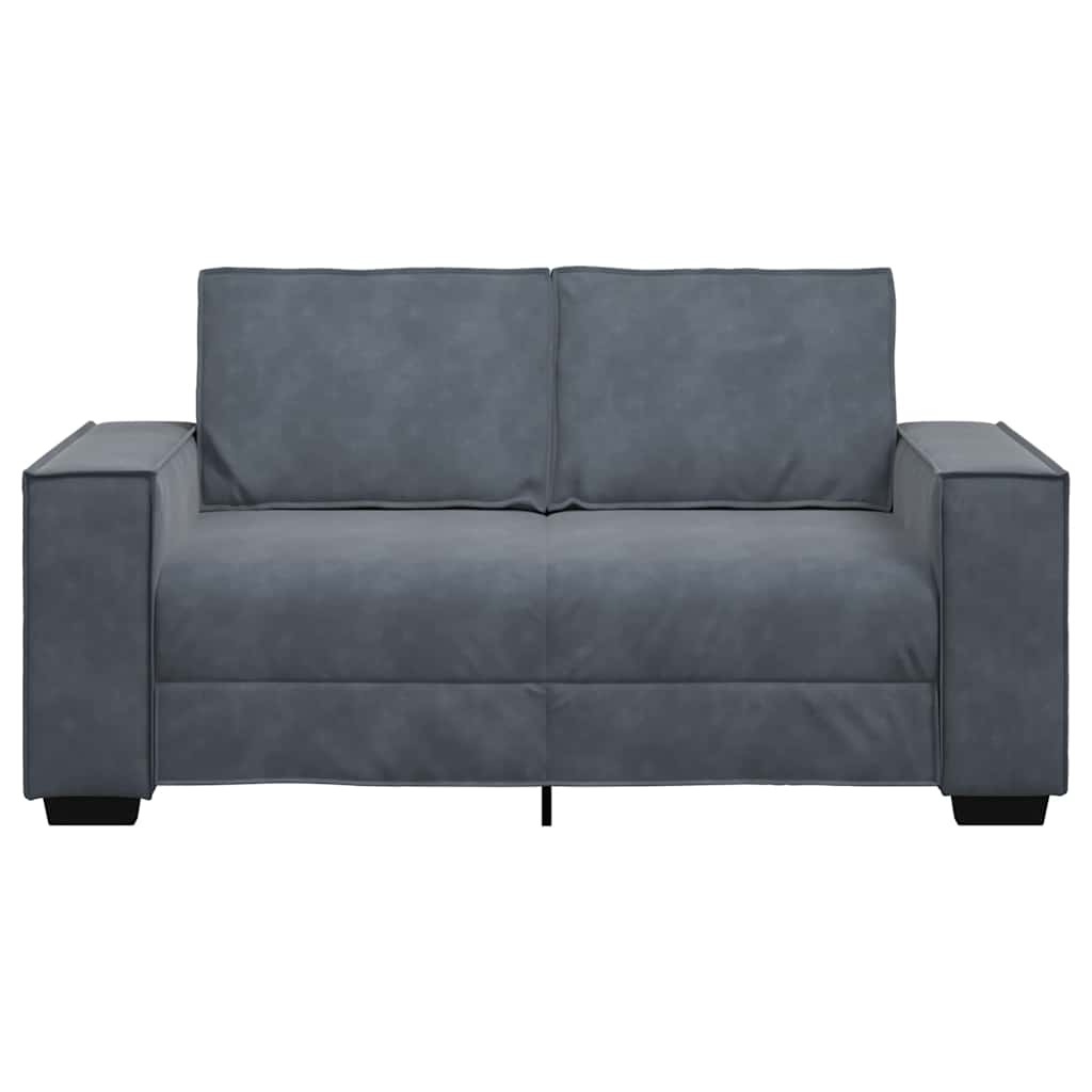 Canapé à 2 places Gris foncé 120 cm Velours - XIOS