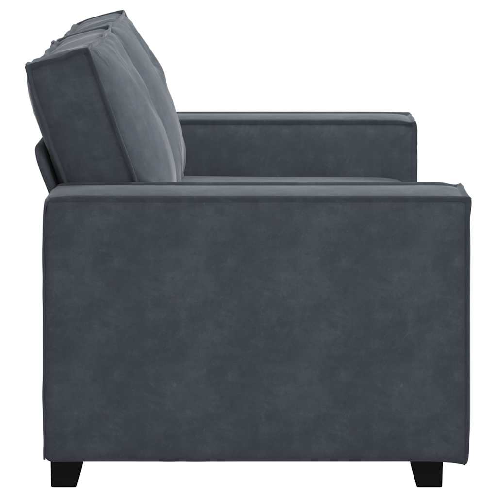 Canapé à 2 places Gris foncé 120 cm Velours - XIOS