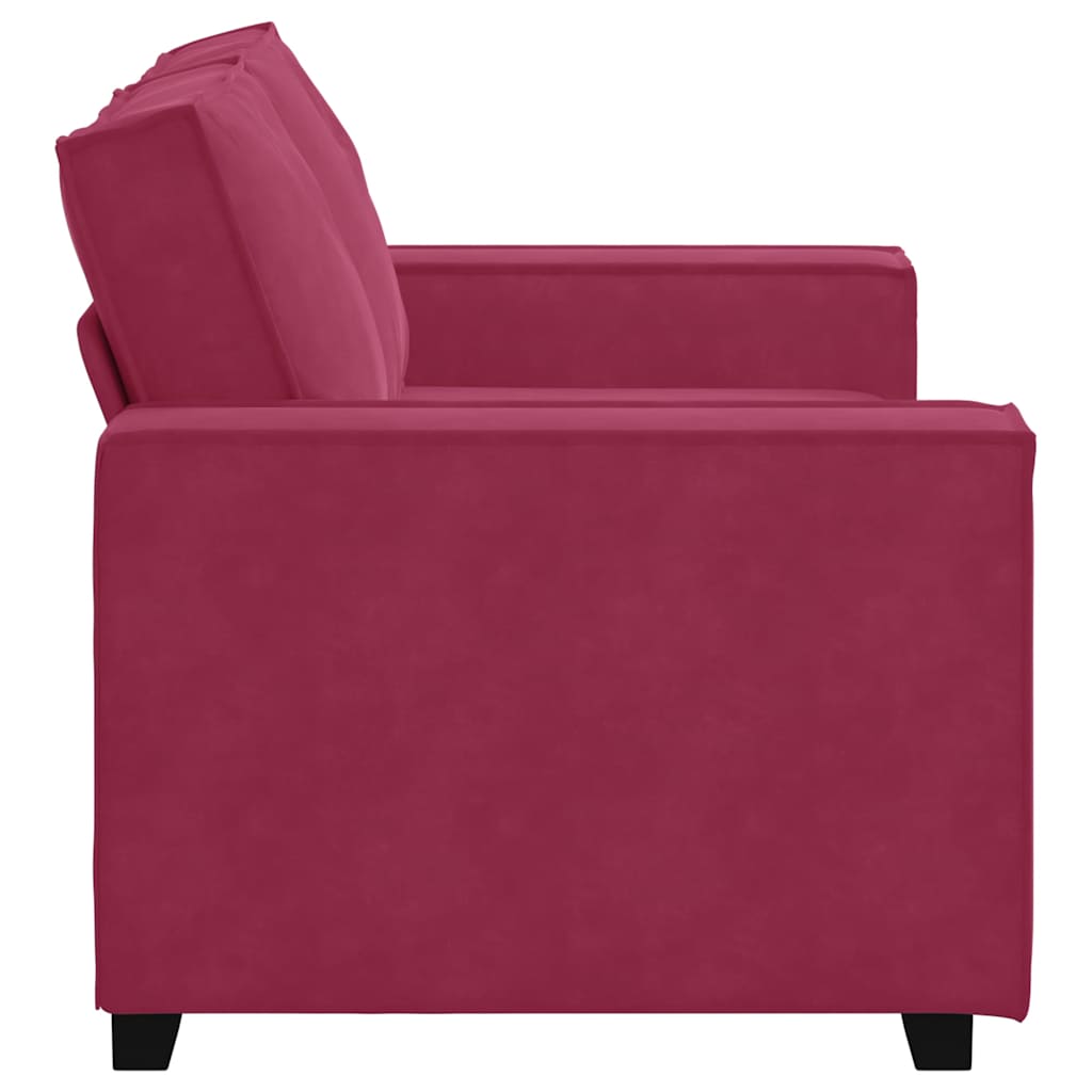 Canapé à 2 places Rouge bordeaux 120 cm Velours - XIOS