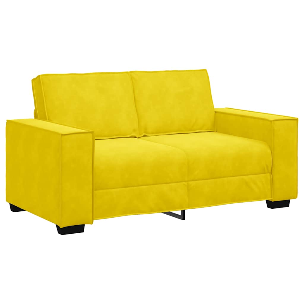 Canapé à 2 places Jaune 120 cm Velours - XIOS