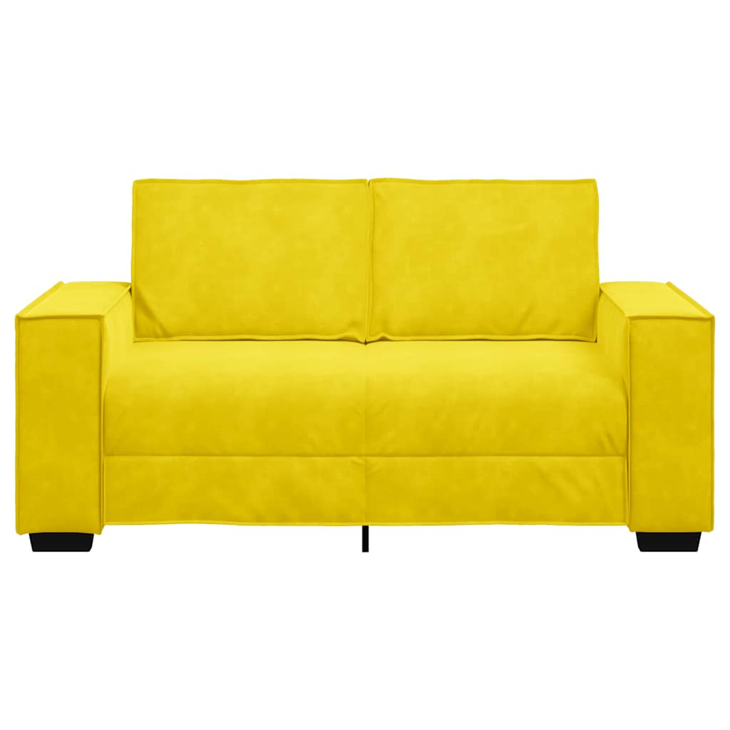 Canapé à 2 places Jaune 120 cm Velours - XIOS