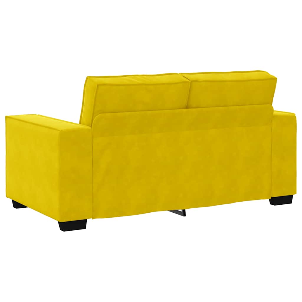 Canapé à 2 places Jaune 120 cm Velours - XIOS